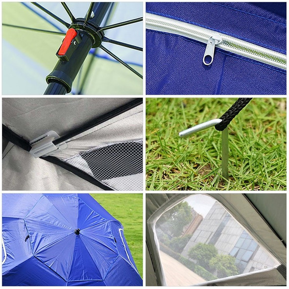 Sun and Rain Canopy Umbrella Sun Shade Umbrella for Fishing Camping Park Beach Sports Event - Blue