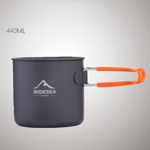 WIDESEA WSCC-101 Outdoor Camping Picnic 1-2 People Foldable Handle Water Cup 440ML Portable Aluminum Mug (No FDA Certificate, BPA-free)