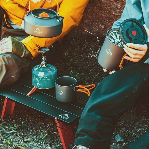 WIDESEA WSCC-101 Outdoor Camping Picnic 1-2 People Foldable Handle Water Cup 440ML Portable Aluminum Mug (No FDA Certificate, BPA-free)