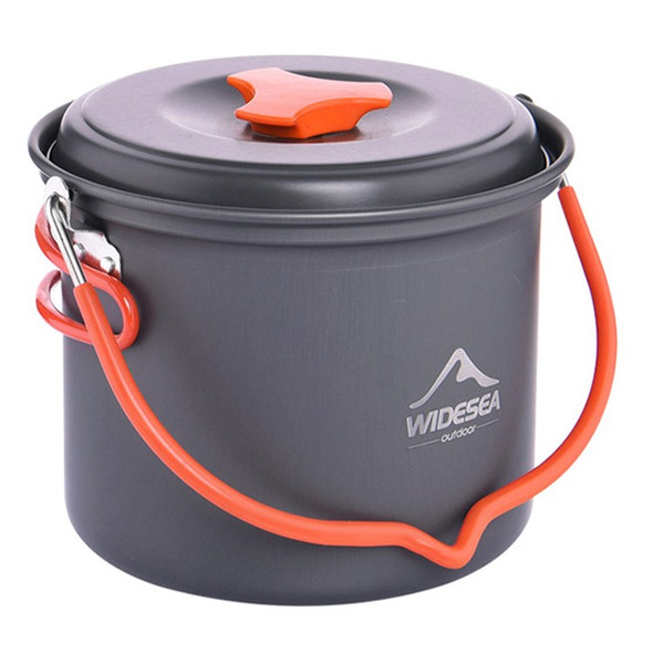 WIDESEA WSC-106 Portable 1-2 People Outdoor Aluminum Cooking Pot Camping Picnic Hanging Pot (No FDA Certificate, BPA-free)