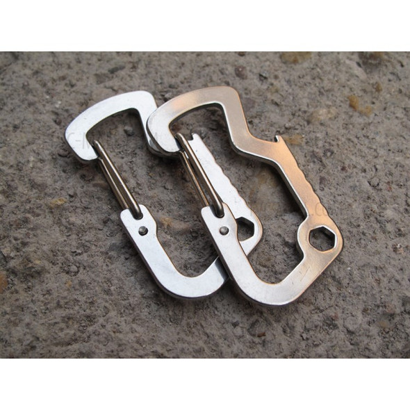 AOTU D Shaped Stainless Steel Multi-functional Opener for Outdoor Activities
