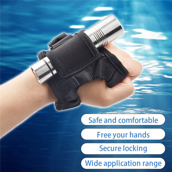 LUCKSTONE Diving Flashlight Glove Hands-Free Flashlight Holder for Snorkeling Fishing Universal Flashlight Wrist Holder (Elastic Type)