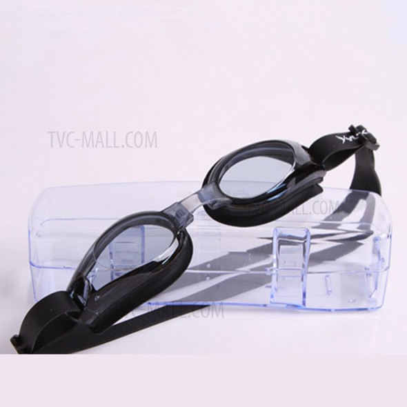 Anti Fog Silicone Swimming Googles Cap Earplug Nose Clip Set - Black Cap / Black Goggle