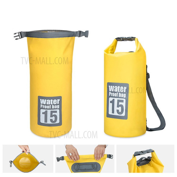 10L Waterproof Dry Bag Bucket Backpack for Kayaking Rafting Beach - Yellow
