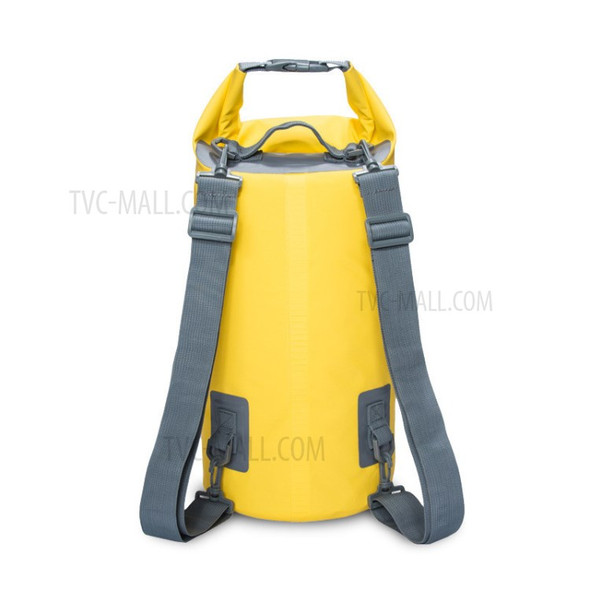 10L Waterproof Dry Bag Bucket Backpack for Kayaking Rafting Beach - Yellow