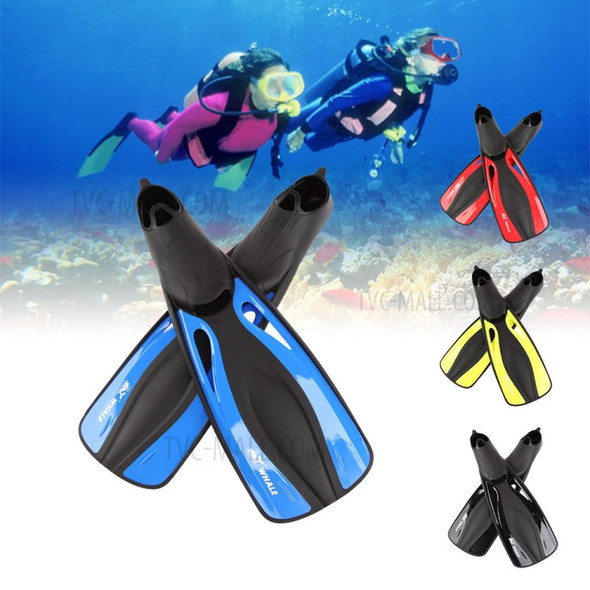 Whale Adult Flexible Comfort Swimming Fins Submersible Long Swimming Snorkeling Foot Profession Diving Fins Flippers Water Sports - Black/ML