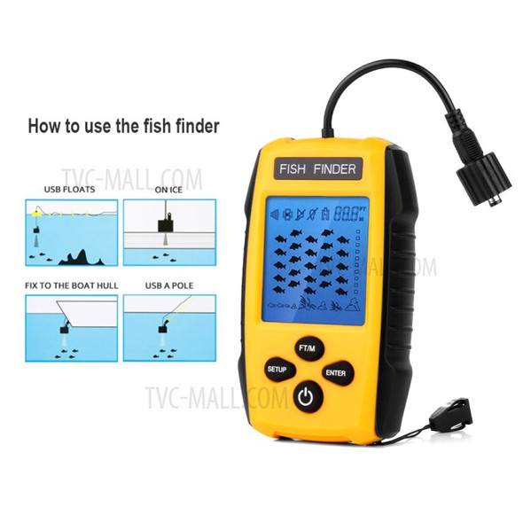 RZ TL88E Ultrasonic Fish Finder Sonar Cable Fish Finder Wired Fish Depth Finder Sonar Sensor Transducer for Boat Fishing Sea Fishing