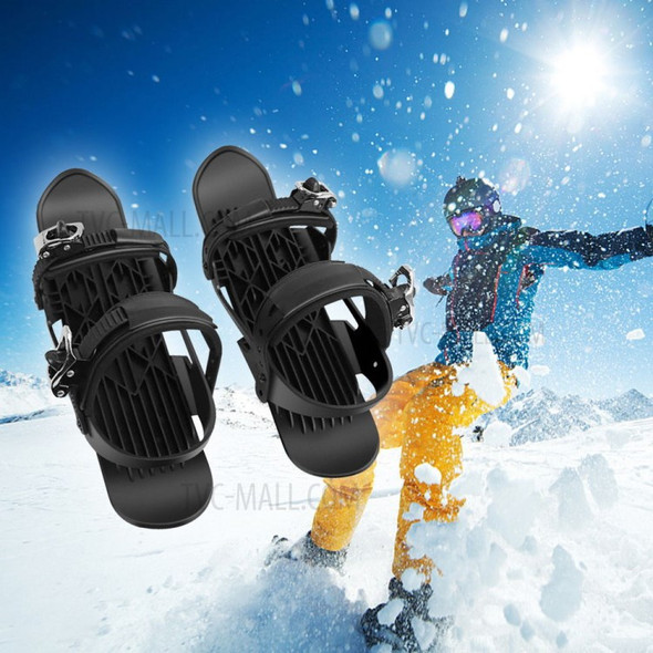 Upgraded Version Adjustable Mini Ski Skates Short Ski Boots Snowboards Outdoor Skiing Accessories - Free Size