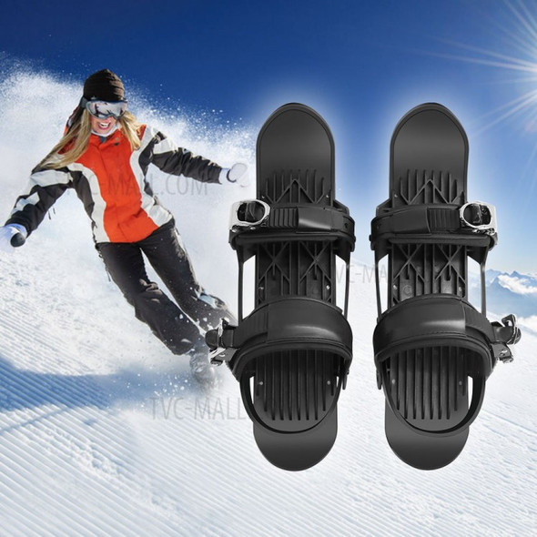 Upgraded Version Adjustable Mini Ski Skates Short Ski Boots Snowboards Outdoor Skiing Accessories - Free Size