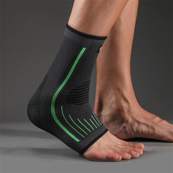 JINGBA SUPPORT 9047A 1Pc Outdoor Sports Ankle Brace Fitness Football Basketball Running Ankle Feet Guard Protector - Green S/M