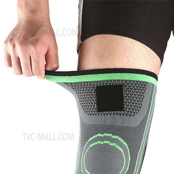 KYNCILOR AB023 Knee Compression Sleeve for Running Hiking Basketball 1/Pc Fitness Knee Support Brace Elastic Knee Protector with Straps - Green/S