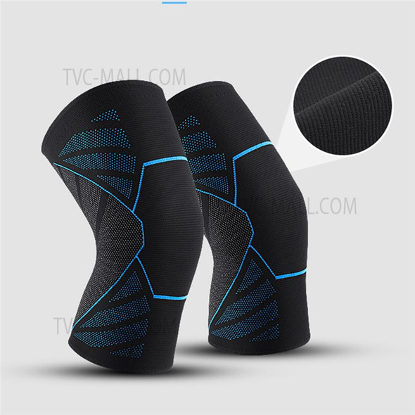 KYNCILOR AB031 1/Pc Knee Compression Sleeve for Men/Women Non-slip Knee Support Brace for Running Hiking Basketball Breathable Protective Knee Pads for Joint Pain Relief - Black  / Blue / M