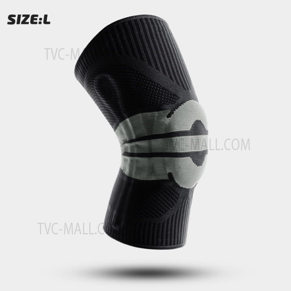 KYNCILOR AB058 1Pc Sports Protective Knee Pad Knitted Volleyball Basketball Cycling Fitness Knee Guard Sleeve - Black/L