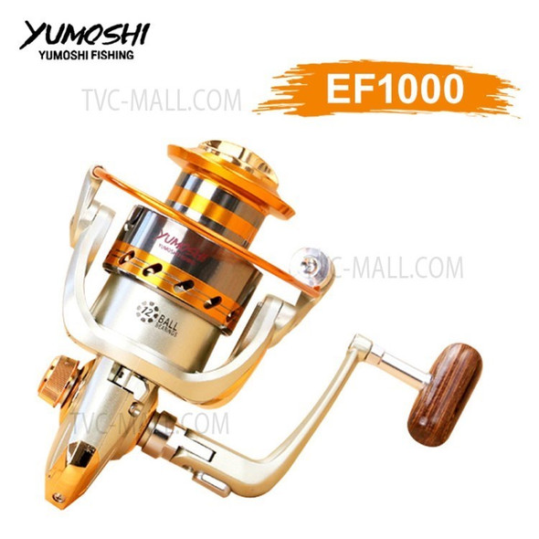 YUMOSHI 5.5:1 Spinning Fishing Reel 12BB Powerful and Durable Reel with Strong Rocker Folded Fishing Spool - EF1000