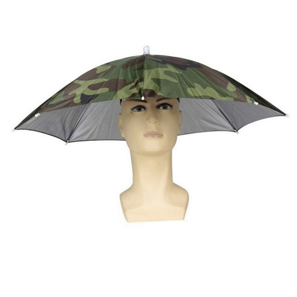 Outdoor Fishing Cap Portable Sunshade Head Umbrella Rain Hat with Adjustable Headband