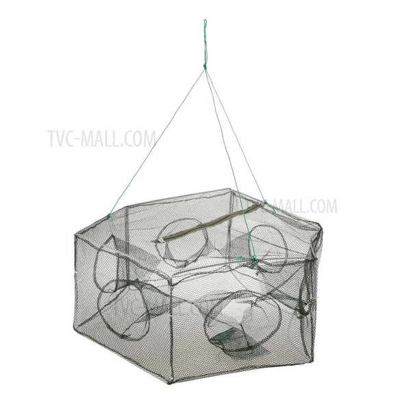 Foldable Fishing Net Hexagon 6 Hole Fishing Net Shrimp Cage Trap Minnow Crab Baits Mesh Trap Net
