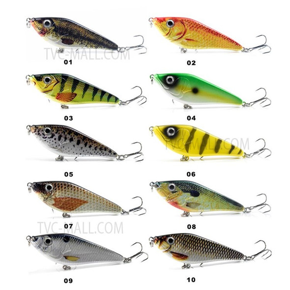 Minnow Fishing Lure Bionic Hard Fishing Bait 3D Fishing Eyes Popper Crankbait Vibe Sinking Lure, 3.0in/0.5oz - Style 01