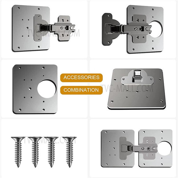 1PC Cabinet Door Hinge Repair Plate Kitchen Cupboard Door Hinge Repair Kit with 4 Screws for Furniture Cabinet Drawer Window