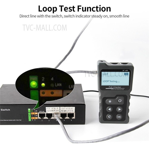 POE Tester Multi-functional LCD Tracker for Power Over Ethernet Network Cable with LCD Backlight Screen