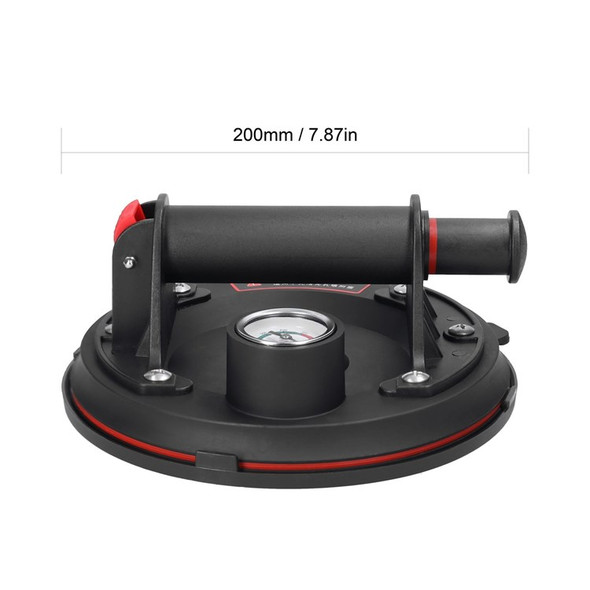 Cold-resistant and Heat-resistant 200mm Diameter Vacuum Suction Cup with Pressure Gauge 75kg High Bearing Capacity Heavy Duty Vacuum Ceramic Tile Lifter for Granite Glass Lifting Tool
