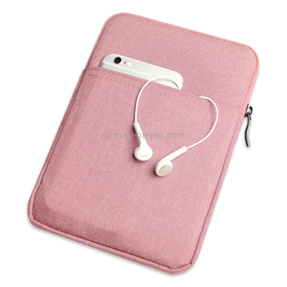 Shockproof Canvas + Space Cotton + Plush Protective Bag for iPad Air 10.5 inch 2019(Pink)