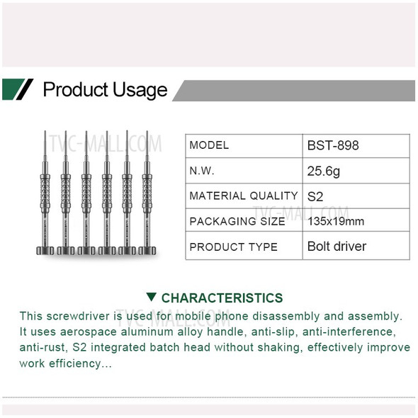 BST-898 Professional Precise Screwdriver Anti-slip Handle - Philips 1.5