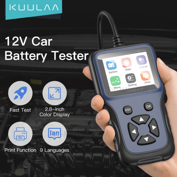 KUULAA KL-CZ01 Auto Motorcycle Battery Tester 12V Battery System Analyzer Charging Diagnostic Test Tools