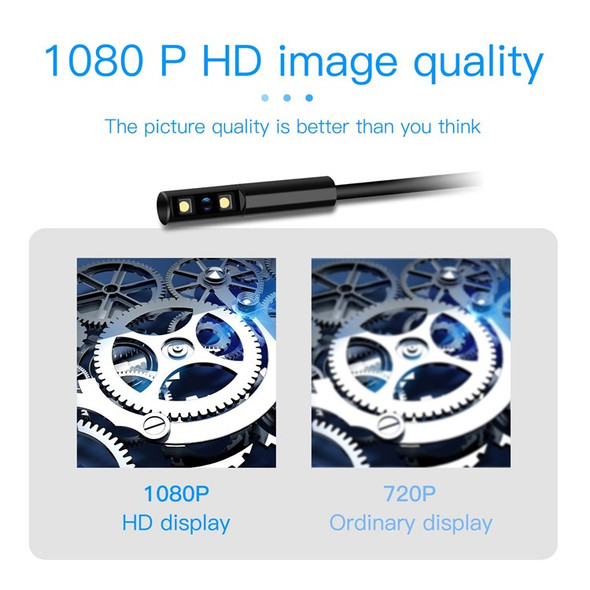 P100 2m Rigid Cable, 6-LED Pipe Inspection Borescope 8mm Lens 2.4 Inch IPS Screen HD 1080P Industrial Endoscope Camera - Side Lens