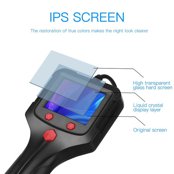 P100 5m Rigid Cable, 8mm Lens HD 1080P Industrial Endoscope Camera 2.4 Inch IPS Screen LED Pipe Inspection Borescope - Side Lens