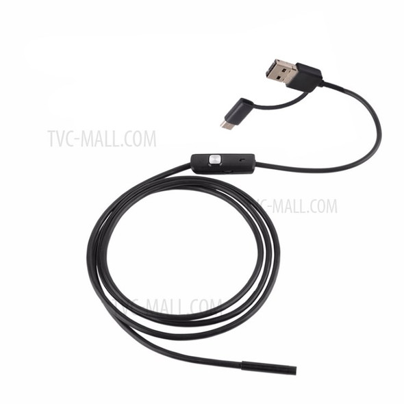 AN100 3-in-1 Endoscope Inspection Camera 8mm Snake Camera with 1M Semi-Rigid Cable