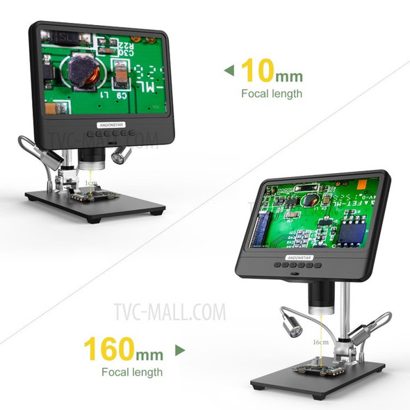 ANDONSTAR AD208 1080P 5X-1200X Magnifier Microscope Adjustable Digital Microscope with 8.5-inch LCD Screen (without Battery)