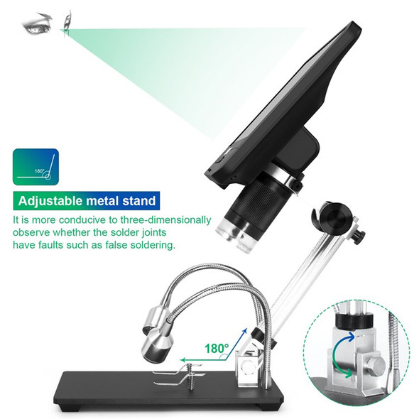 ANDONSTAR AD208 8.5 Inch LCD Screen 5X-1200X Digital Microscope Adjustable Microscope for Repairing (Battery Included)