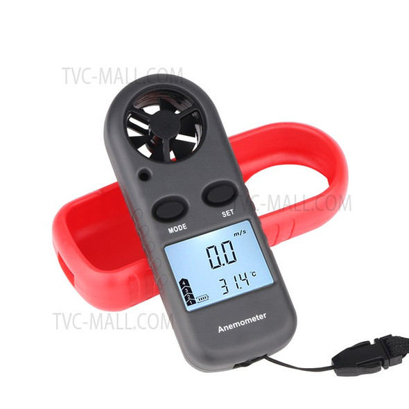 WT816 Portable Digital Anemometer Thermometer Handheld Mini Wind Speed Temperature Gauge Air Flow Speed Meter with LED Display