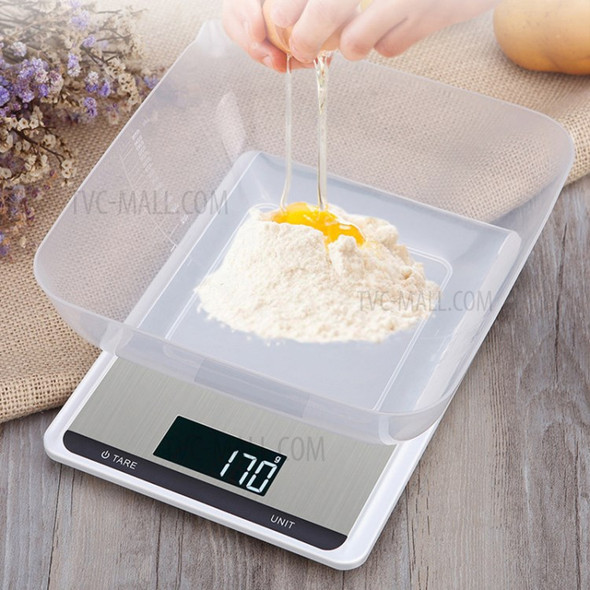 10kg/1g Stainless Steel Electronic Scale Kitchen Precision Digital Food Scale with LCD Display