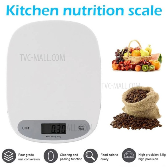 CK852 5000g/1g Electronic Kitchen Digital Scale LCD Display Cooking Baking Weight Scale (CE Certificated)