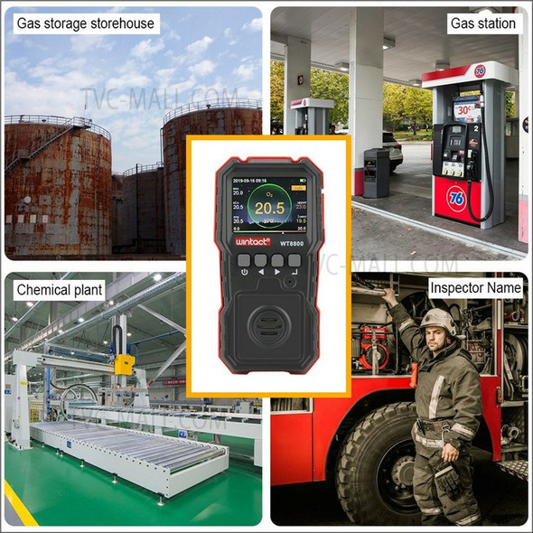 WINTACT WT8800 Professional Portable O2 Oxygen Gas Detector Sound Light Vibration Alarm Meter