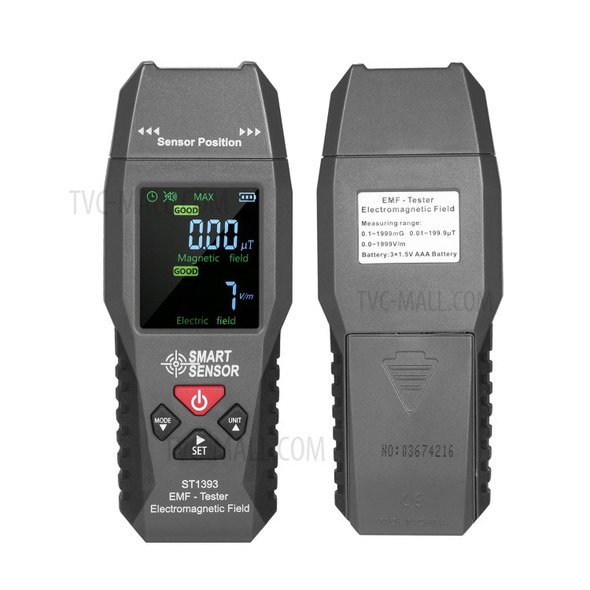 SMART SENSOR ST1393 EMF Meter Electromagnetic Field EMF Detector Handheld Mini Digital LCD Radiation Tester