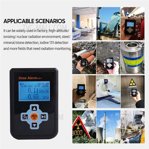 Portable Radiation Tester Digital Backlight Dose Alarm Geiger Counter Dosimeter Monitor