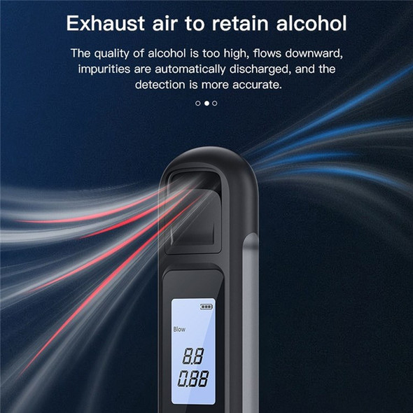 Alcohol Breathalyser Portable Breath Tester Fast Accurate Alcohol Content Result with Digital LCD Screen and 3-Color Indicator Light