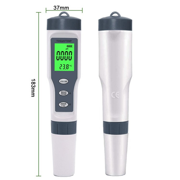 3-in-1 Digital TDS Tester Pen with PH TDS Temperature Measurement High Accuracy 1-19999ppm and 0-14 PH Range Backlit Display