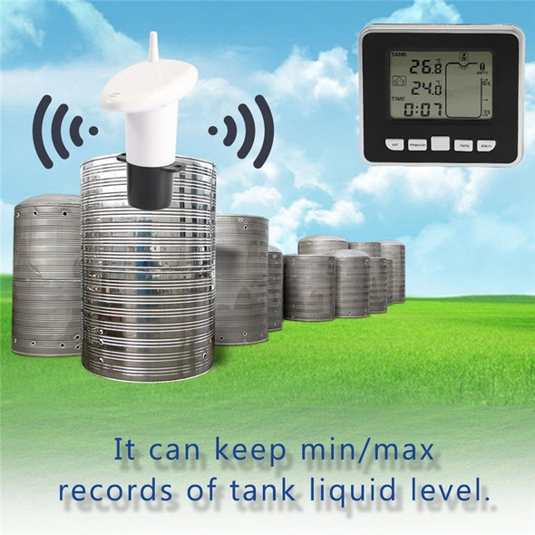 Water Level Sensor Transmitter Ultrasonic Water Tank Liquid Depth Level Meter Sensor with LCD Display