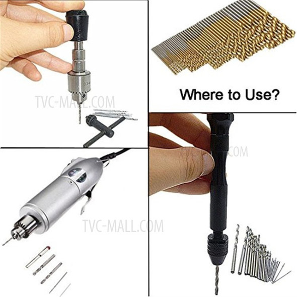 60PCS/Pack High Speed HSS Plating Titanium Twist Drill Bit Set Metric System 1.0-3.5mm