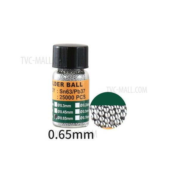 1 Bottle Tin BGA Reballing Soldering Balls for BGA Rework Repair Tools - Diameter: 0.65mm