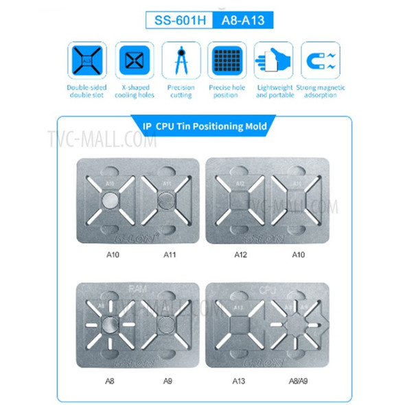 SUNSHINE &G-LON SS-601H PC Repair Fixture Holder for iPhone A8-A13 CPU Tin Positioning Mold