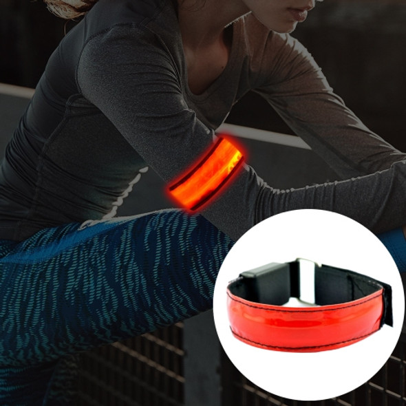 LED Flash Safety Reflective Nylon Light Battery Sports Wrist Belt(Red)