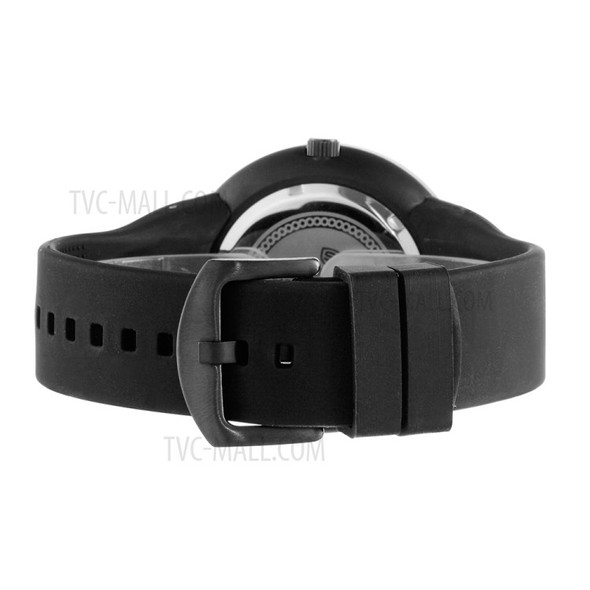 SKONE Creative Dial Silicone Strap Quartz Watch Waterproof Wristwatch - All Black