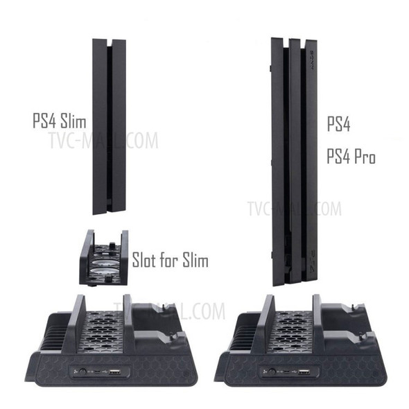 TP4-882 Vertical Stand with Cooling Fan Controller Cooler Dual Charging Station for Sony Playstation PS4/PS4 Slim/PS4 Pro