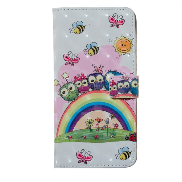 Owl Family Pattern 3D Horizontal Flip Leather Case for Huawei P30 Lite, with Holder & Card Slots & Photo Frame & Wallet