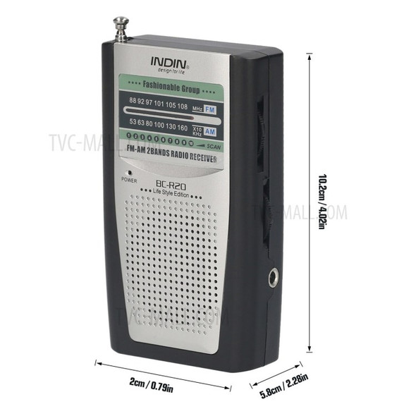 INDIN BC-R20 AM FM Radio Portable Pocket Radio Mini Radio Music Player Wireless Speaker