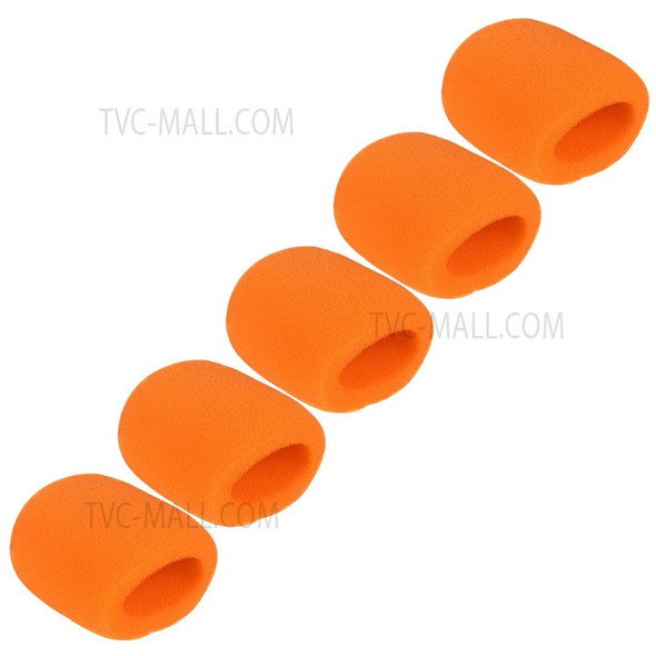 5pcs Handheld Microphone Windscreens Mic Foam Covers for Standard Ball-type Microphones for KTV Karaoke DJ - Orange